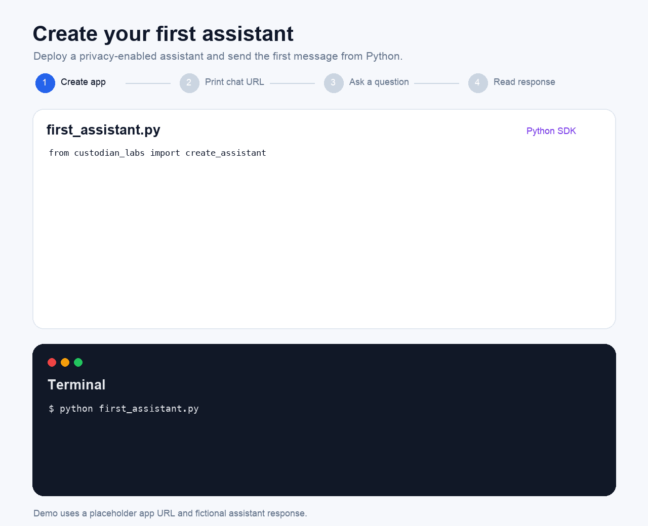 Create your first assistant demo